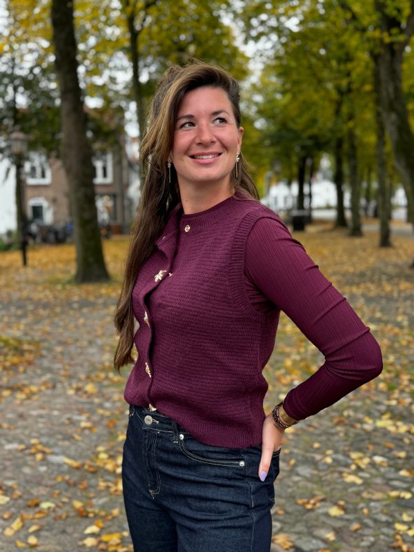 Gilet Bobbie bordeaux - Afbeelding 2