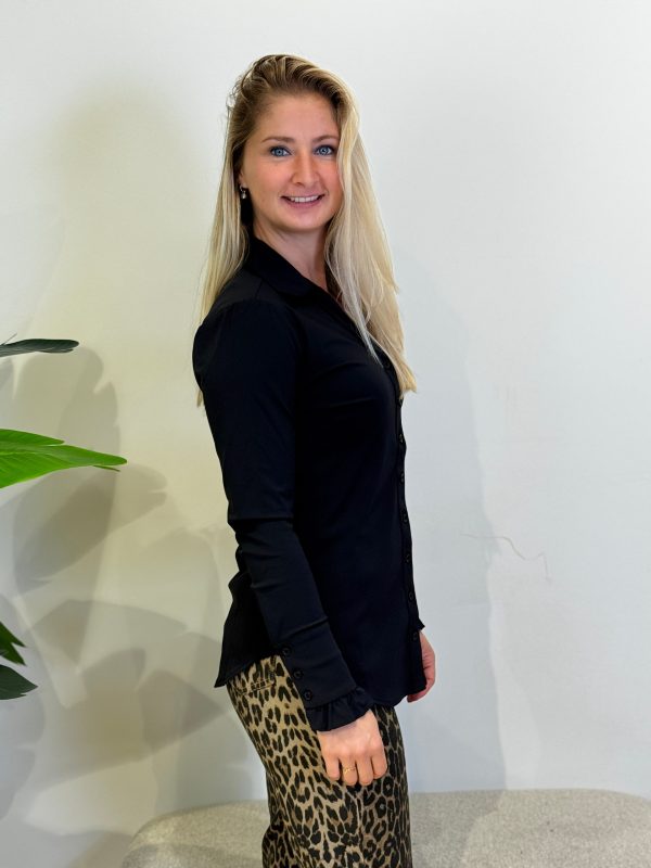 Travelstof blouse Celine black - Afbeelding 6
