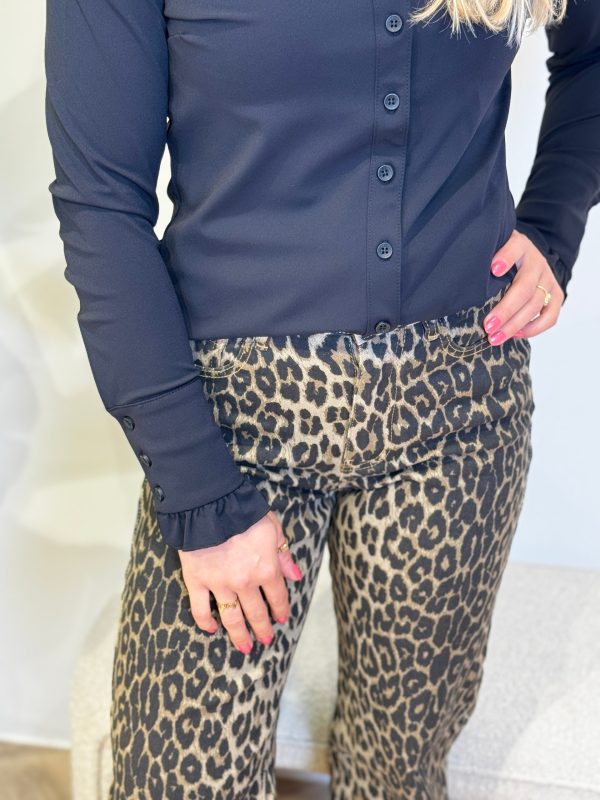 Travelstof blouse Celine black - Afbeelding 4