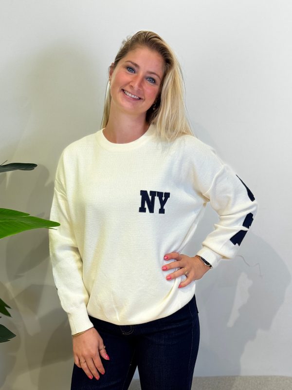 Trui NY beige navy