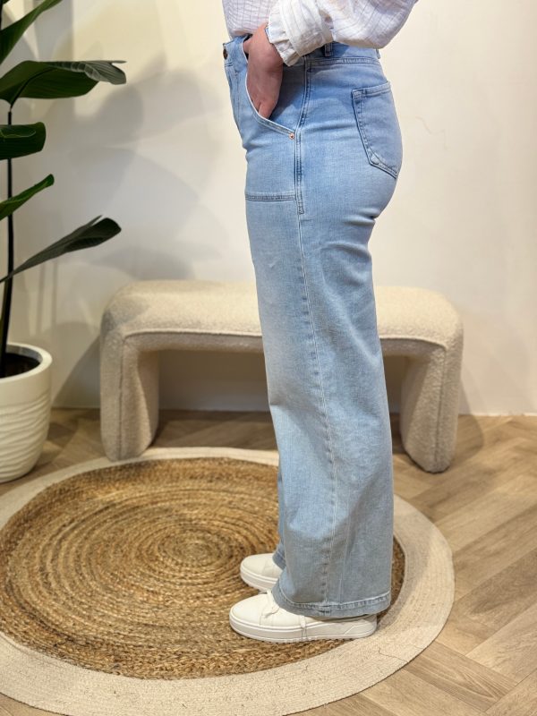 Wide jeans Lulu aqua blue C.O.J. lengte 30 - Afbeelding 3