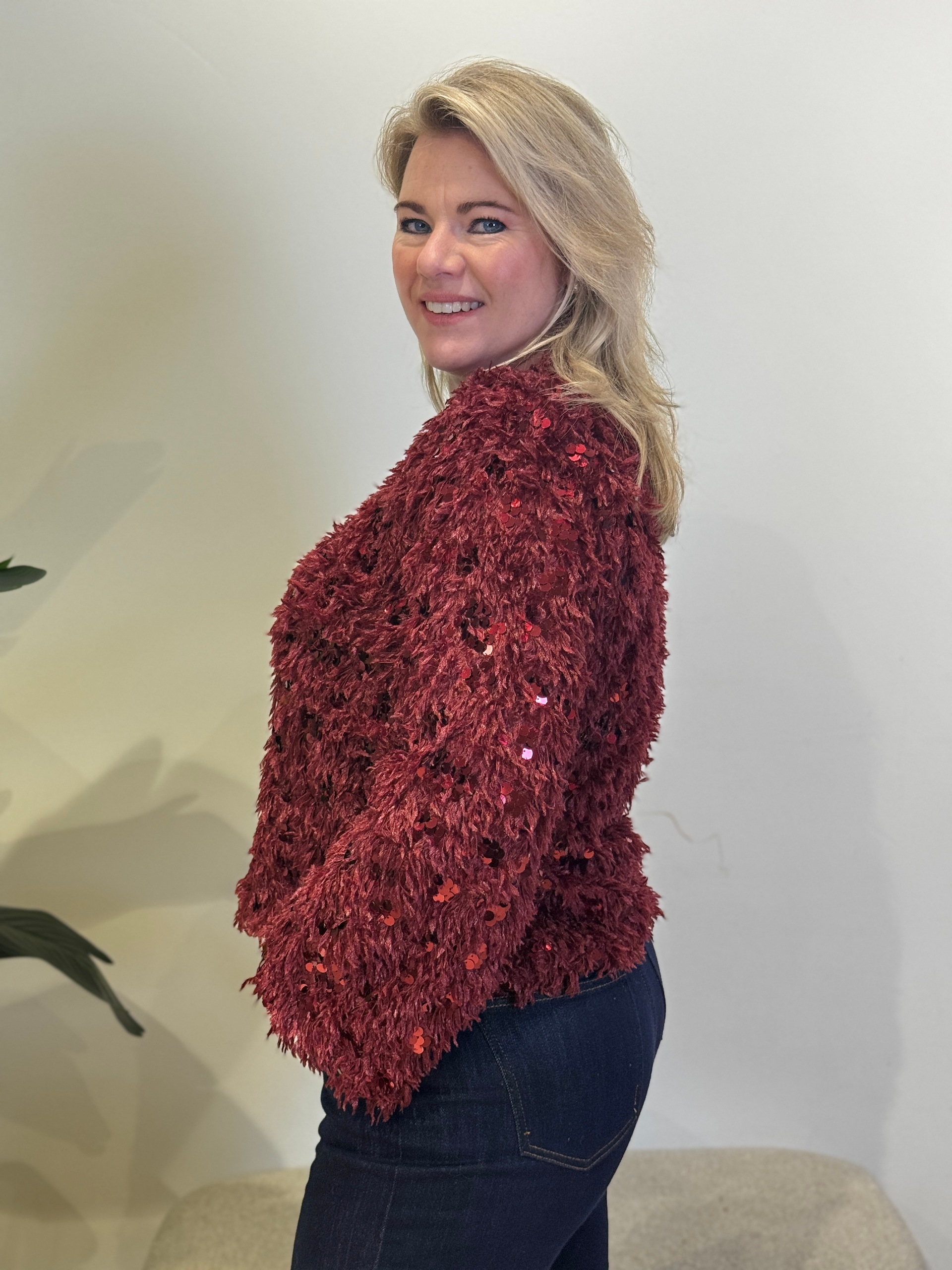 Top Jelia bordeaux paillet - Afbeelding 3