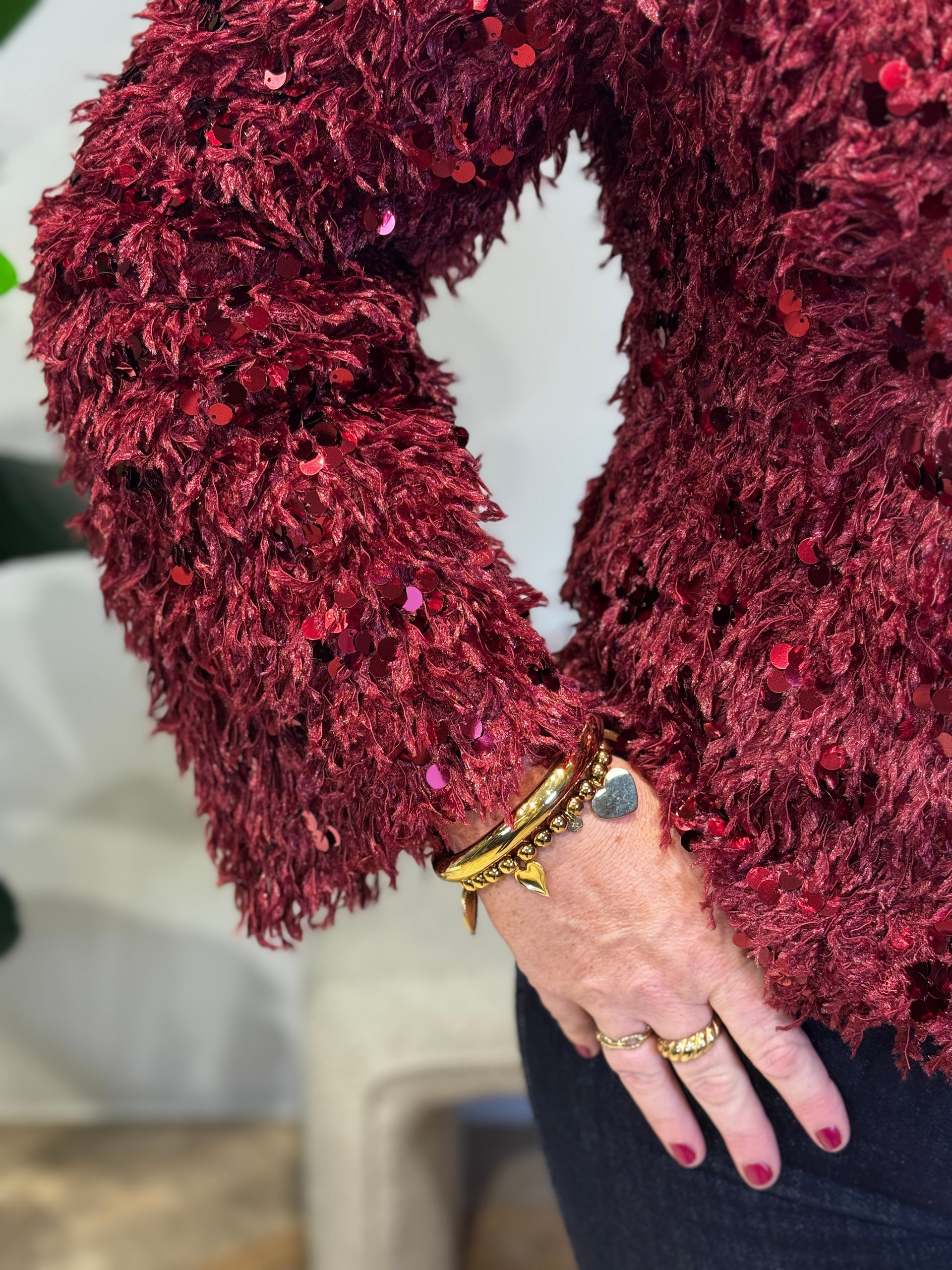 Top Jelia bordeaux paillet - Afbeelding 2