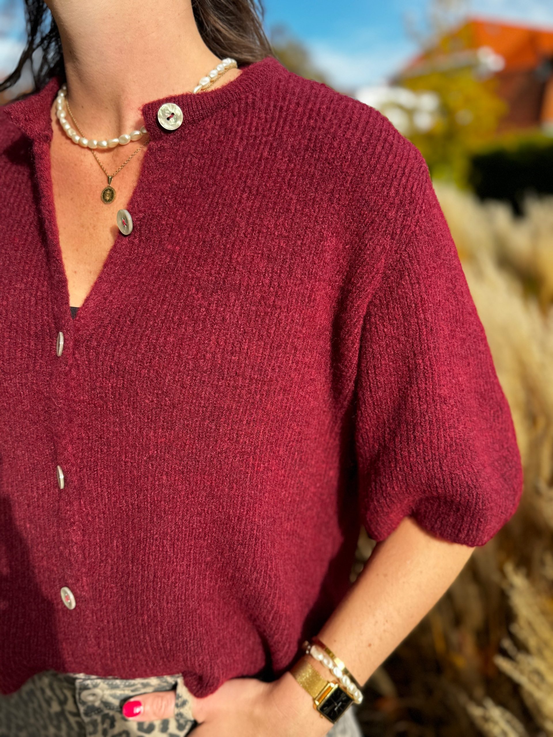 Vestje Paula bordeaux - Afbeelding 5