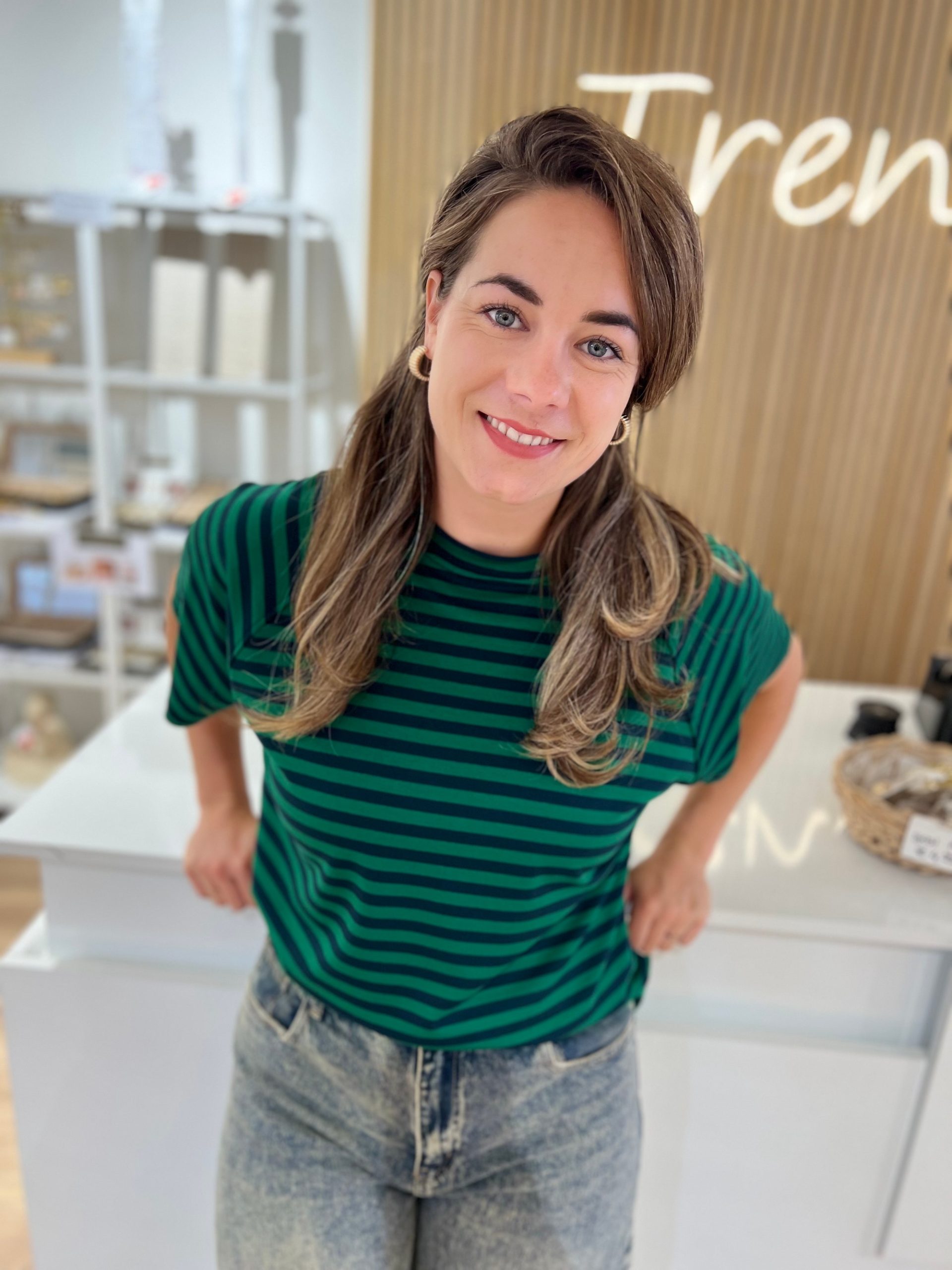 Shirtje Roos groen/navy M