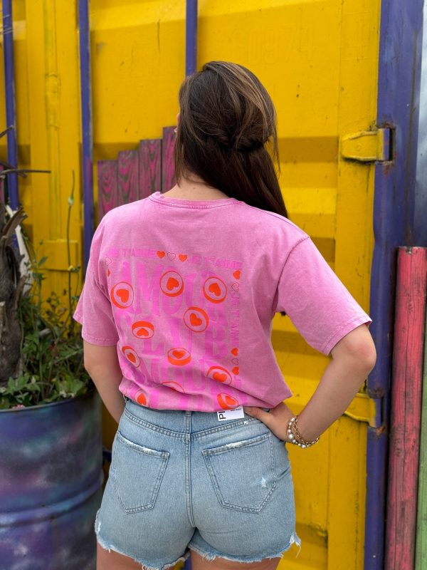 Shirtje Amour roze - Afbeelding 2
