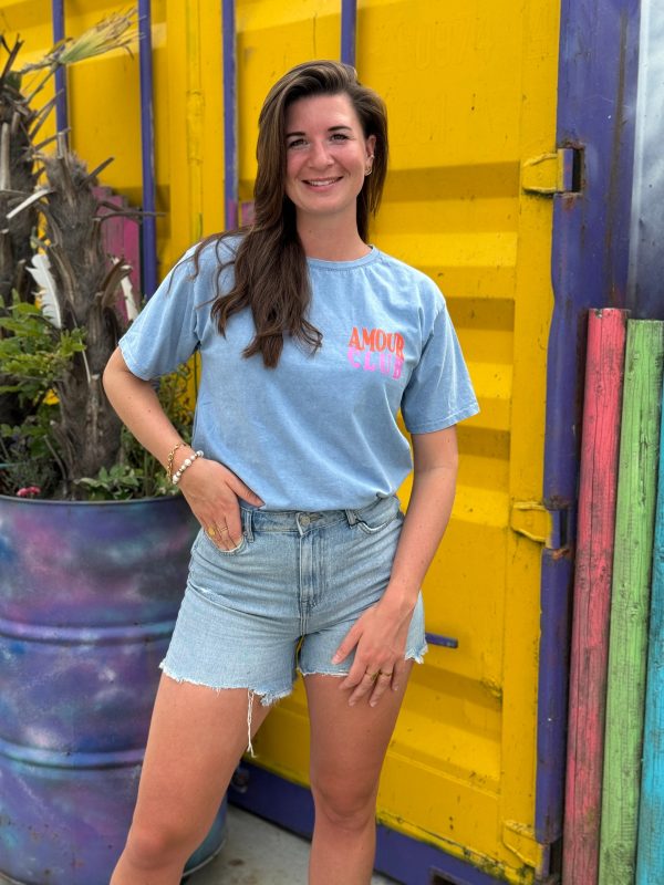 Shirtje Amour jeansblauw