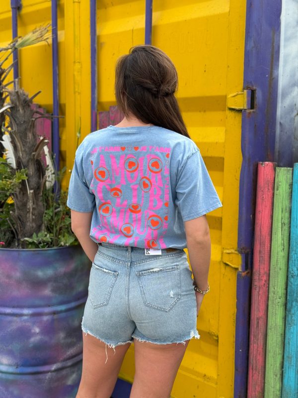 Shirtje Amour jeansblauw - Afbeelding 2
