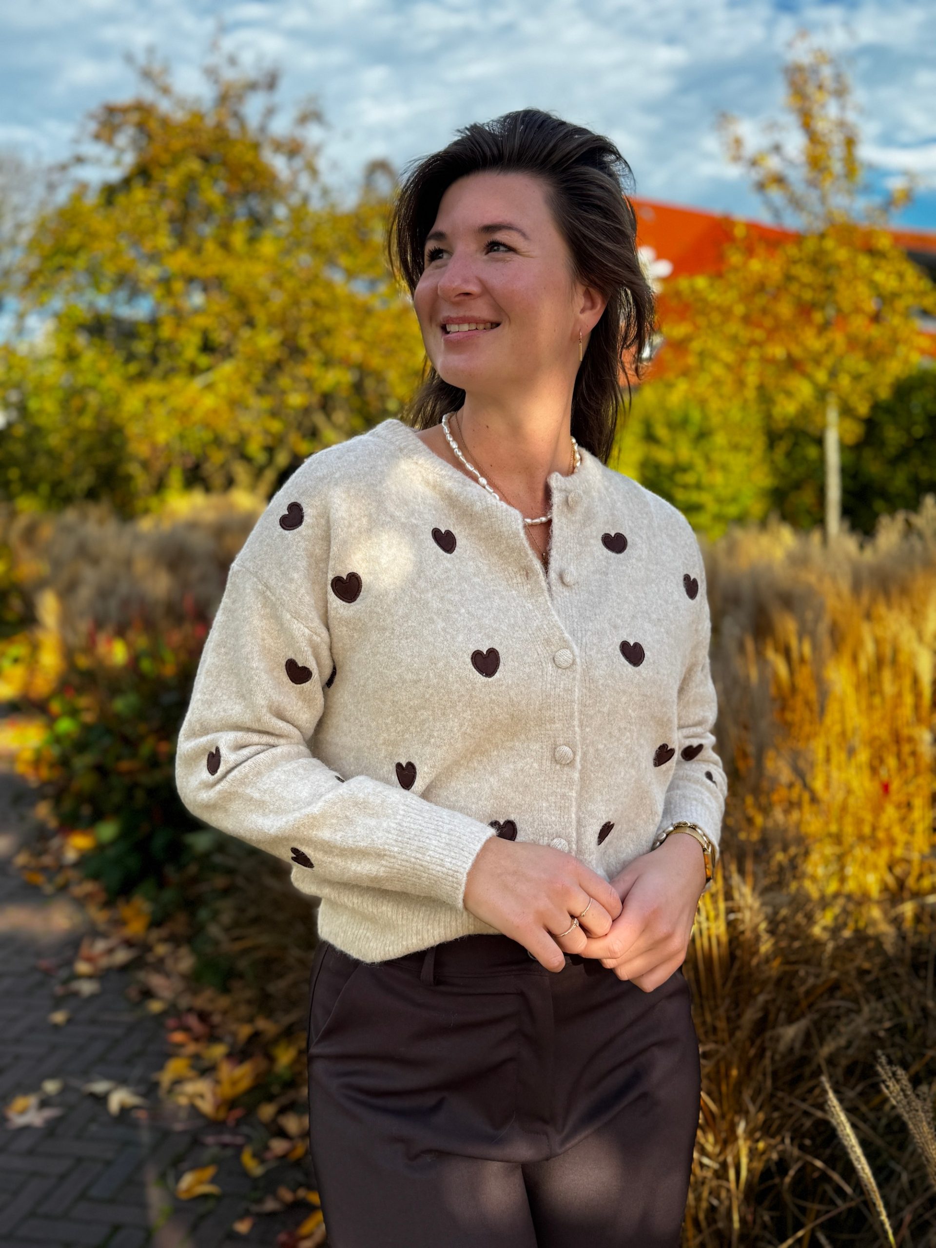 Vestje Lara beige met hartjes - Afbeelding 3