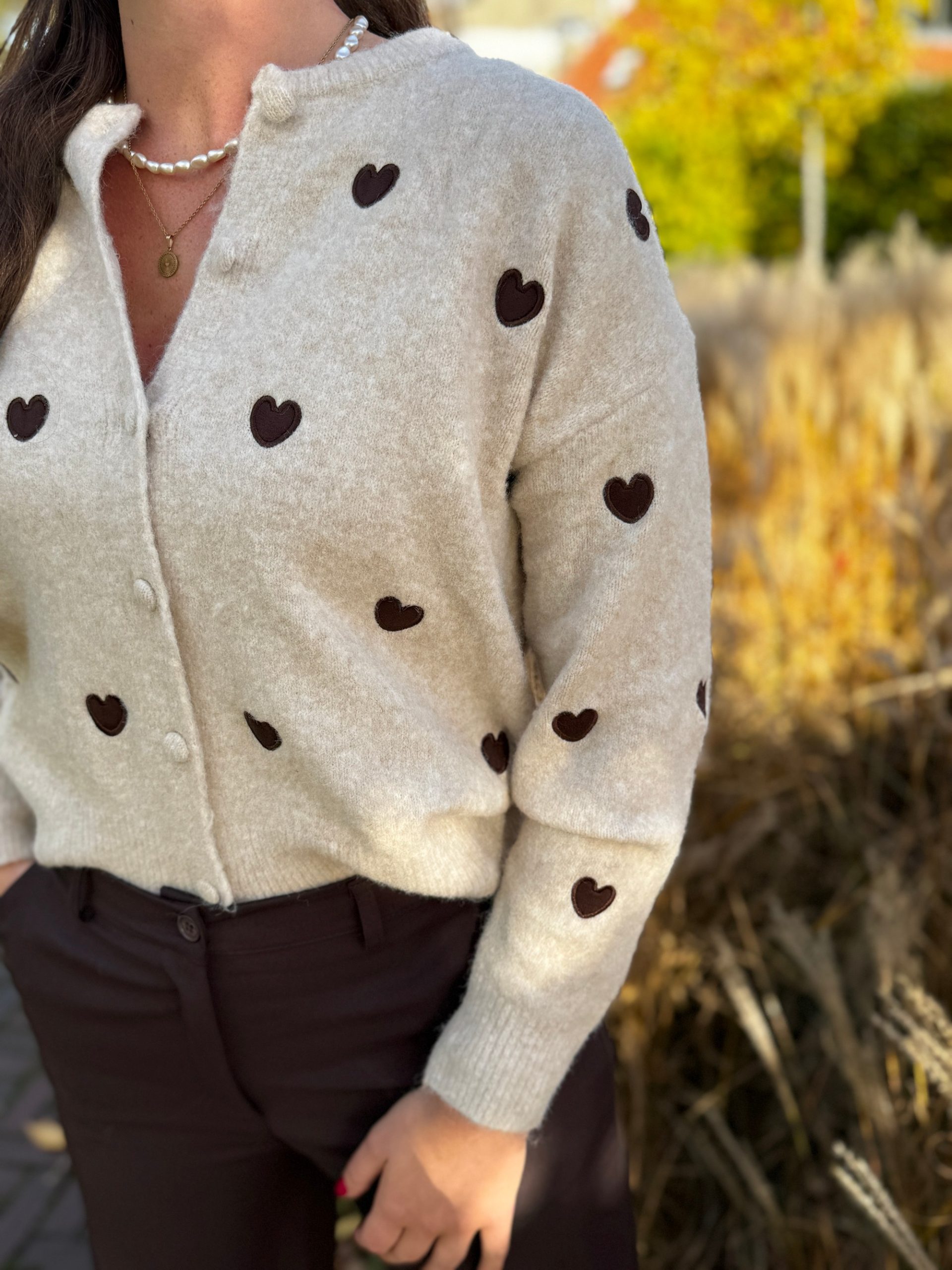 Vestje Lara beige met hartjes - Afbeelding 6