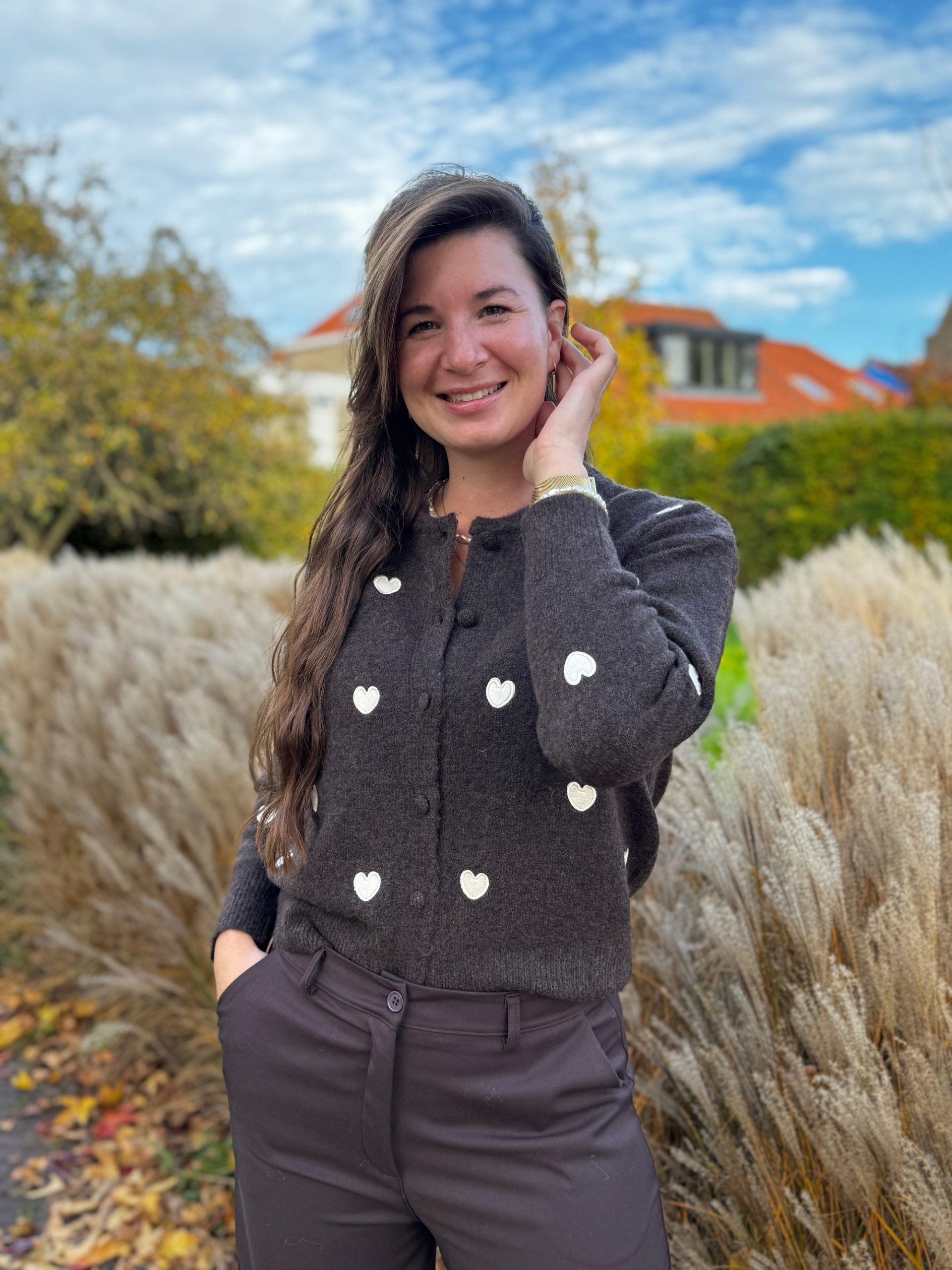 Vestje Lara choco met hartjes