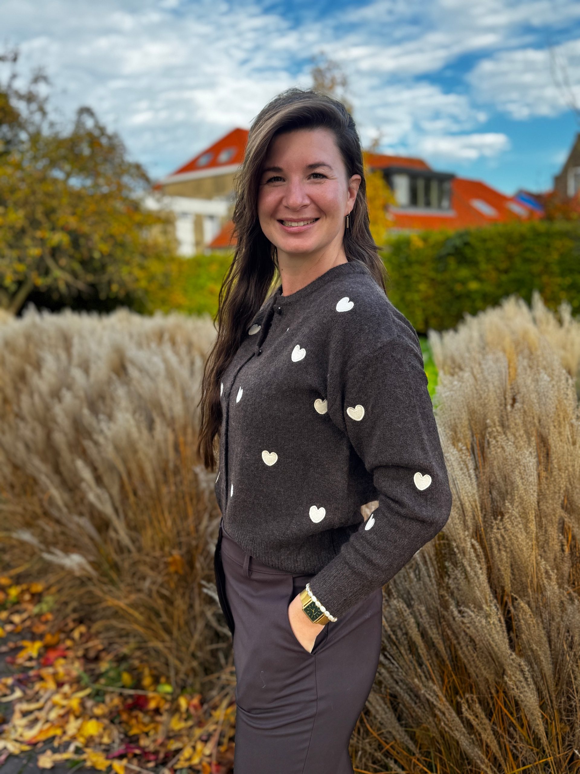 Vestje Lara choco met hartjes - Afbeelding 3