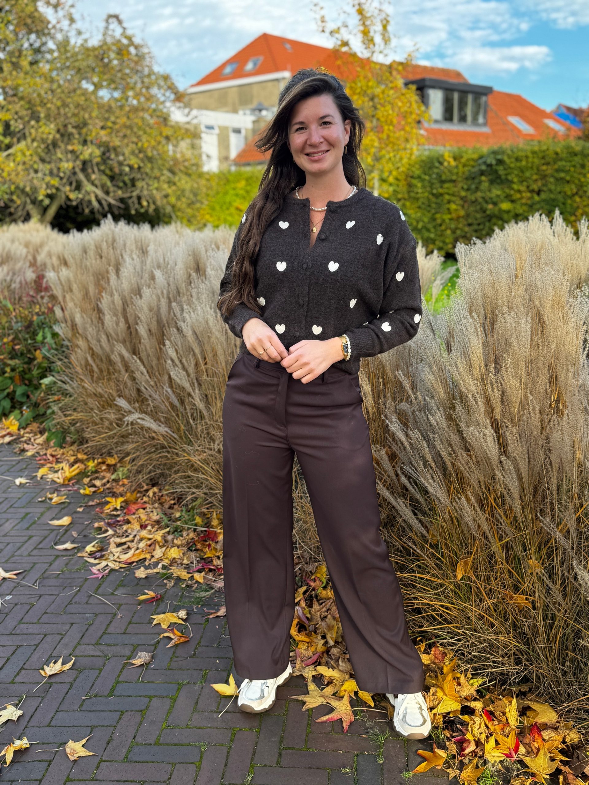 Vestje Lara choco met hartjes - Afbeelding 2