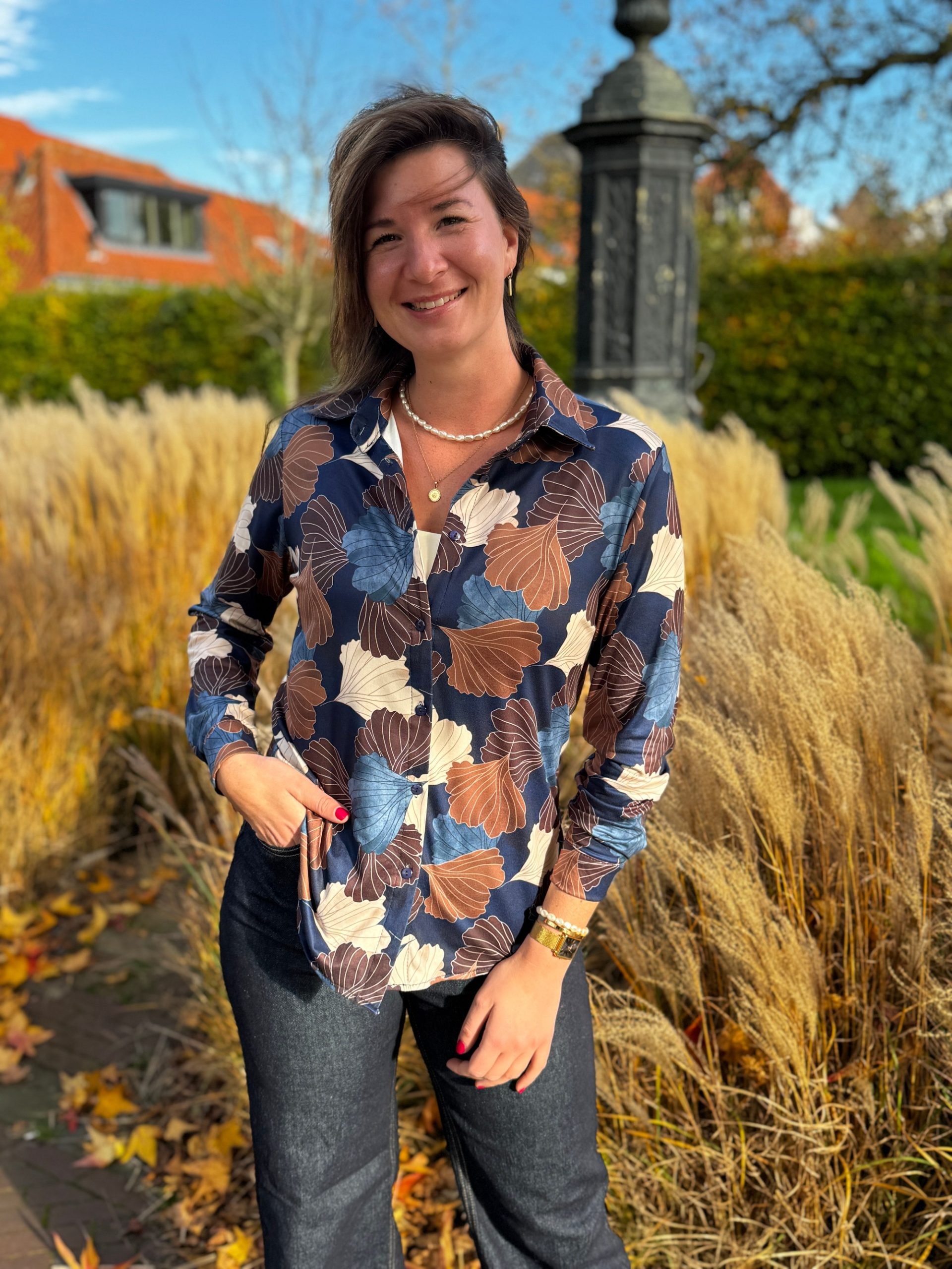 Blouse Linda blauw - Afbeelding 6