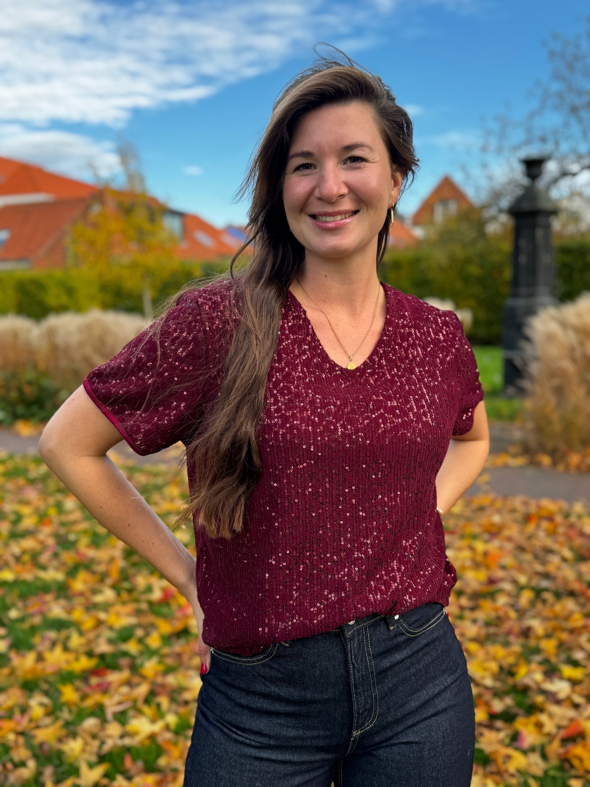 Shirtje Leila bordeaux