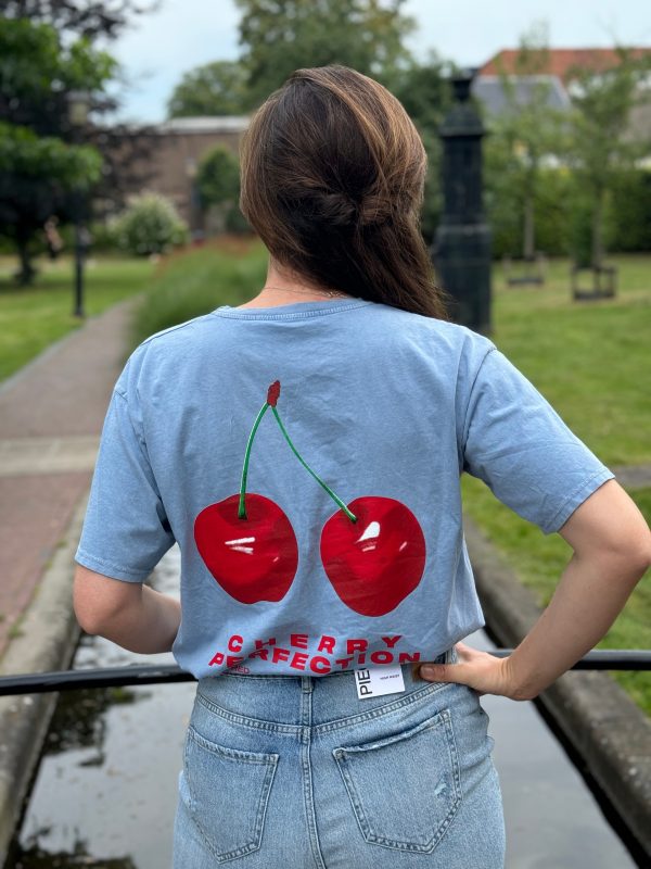 Shirtje Cherry blauw - Afbeelding 2