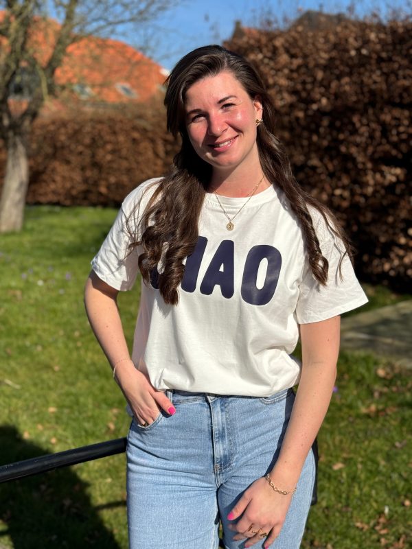 Shirtje ciao wit/donkerblauw