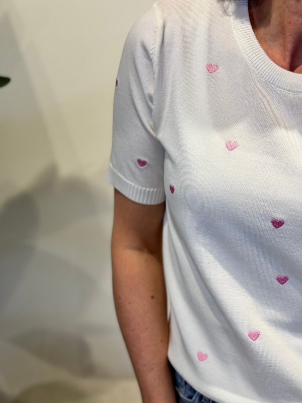 Truitje hearts roomwit/roze - Afbeelding 2