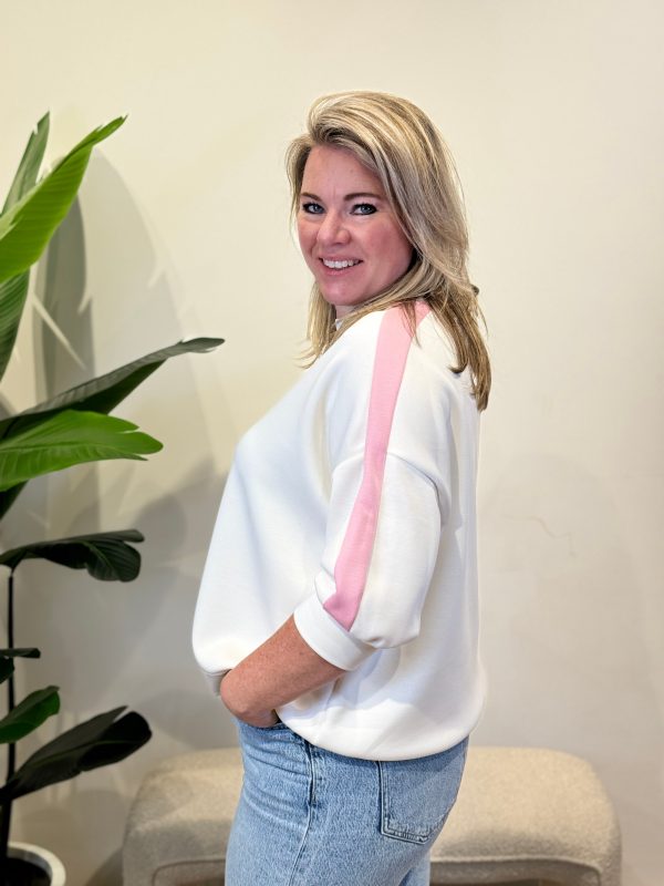 Sweater Leila wit/roze - Afbeelding 2