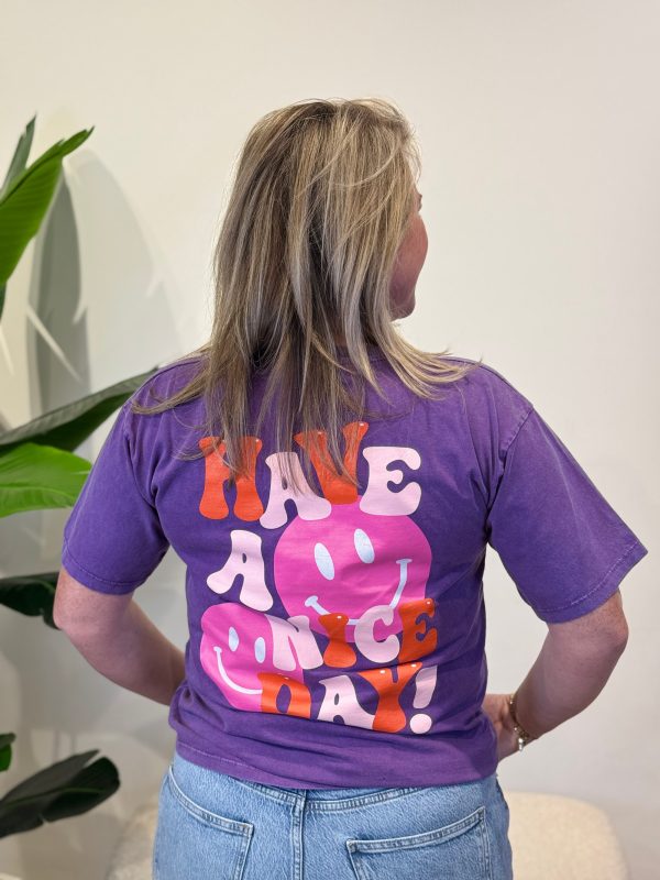 Shirtje Have a nice day paars - Afbeelding 2