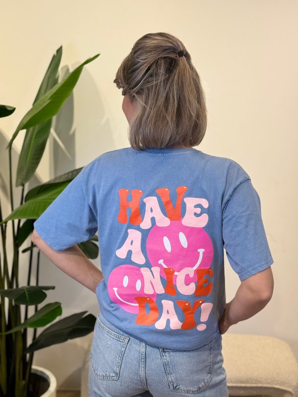 Shirtje Have a nice day jeansblauw - Afbeelding 2