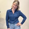 Travelstof blouse Eefke deep sea