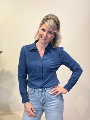 Travelstof blouse Eefke deep sea