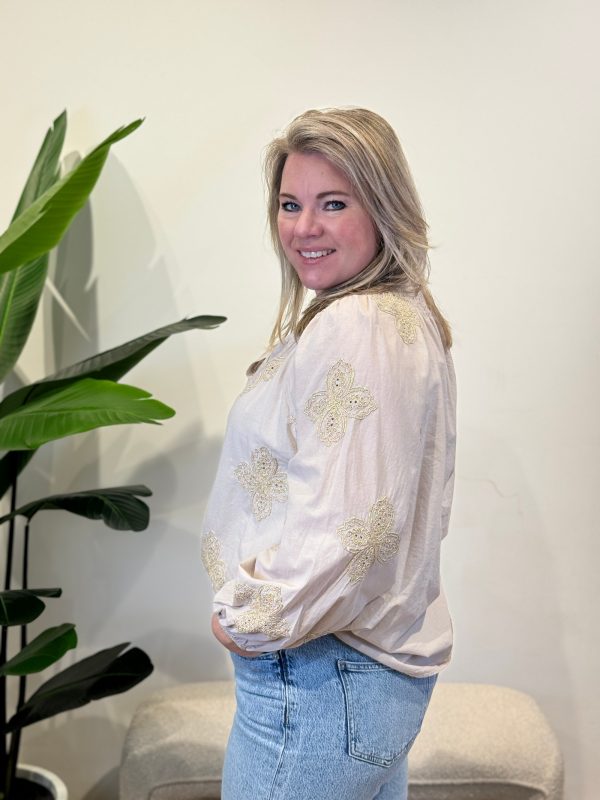 Blouse Sylke beige - Afbeelding 3