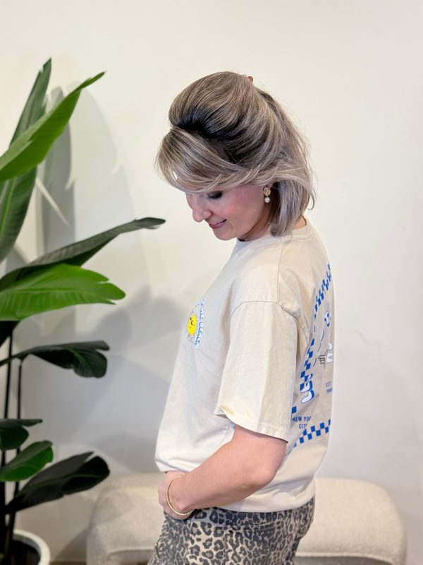 Shirtje Let's go to the beach beige - Afbeelding 3