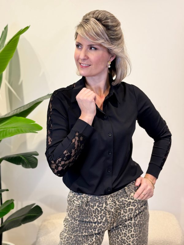 Travelstof blouse Fiene black
