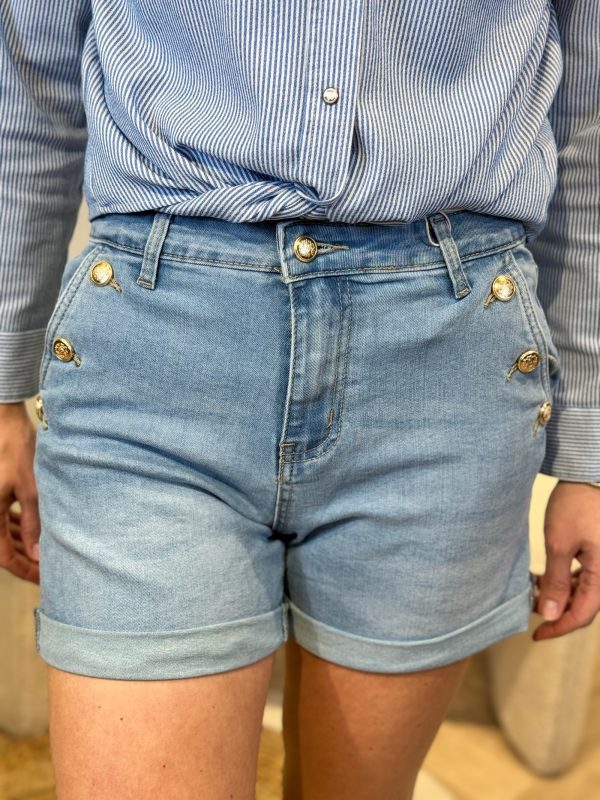 Spijkershortje Nina blauw - Afbeelding 4