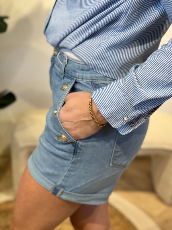 Spijkershortje Nina blauw - Afbeelding 3