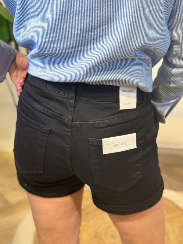 Spijkershortje Nina zwart - Afbeelding 2