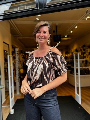 Top Esma zwart met kralen