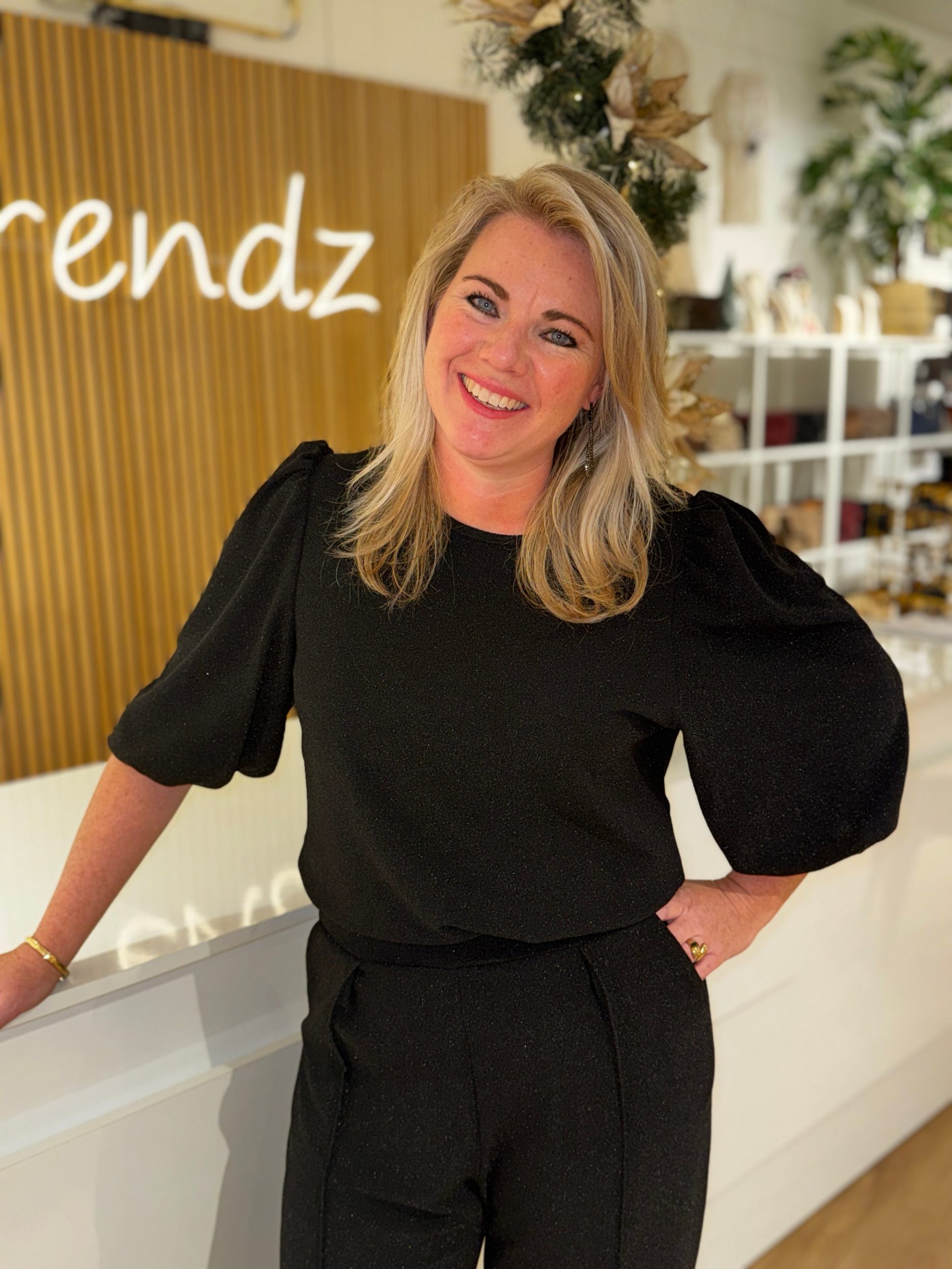 Top Jet zwart glitter