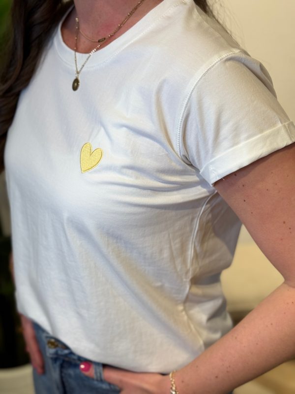 Shirtje Jisca hart geel - Afbeelding 3