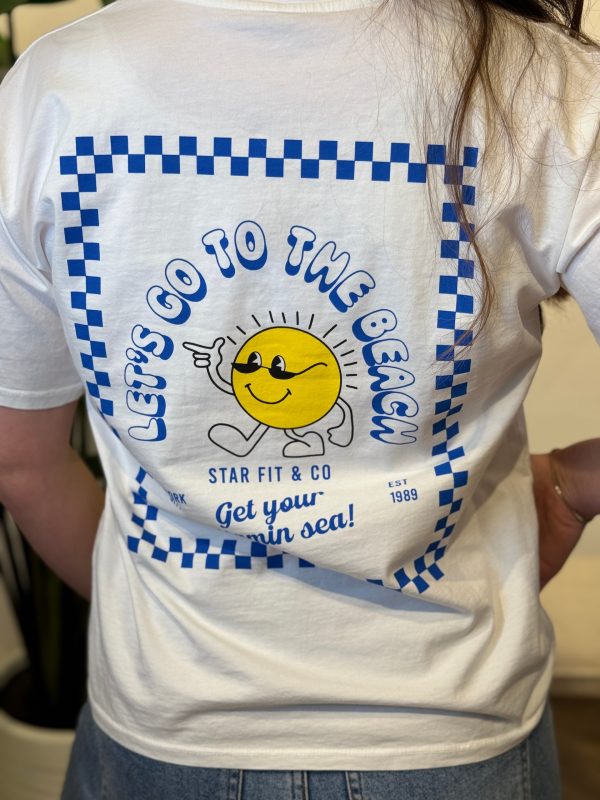 Shirtje Let's go to the beach wit - Afbeelding 4