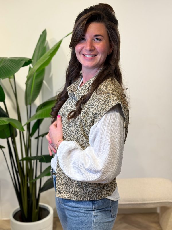 Denim gilet panter - Afbeelding 3