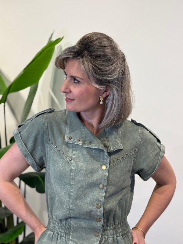 Jurkje Dewi kaki denim - Afbeelding 4