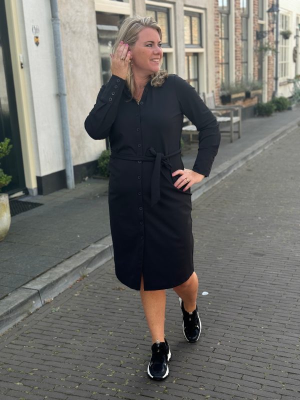 Travelstof jurk Demi black - Afbeelding 3
