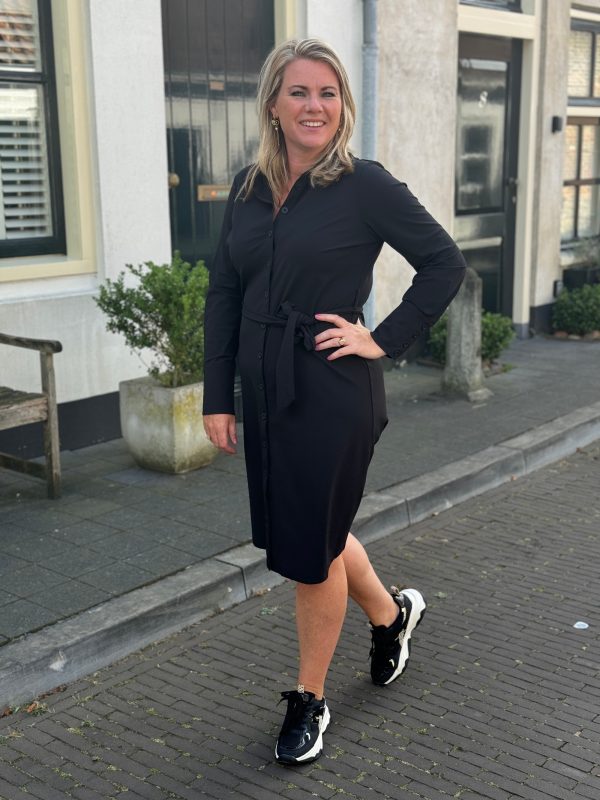 Travelstof jurk Demi black