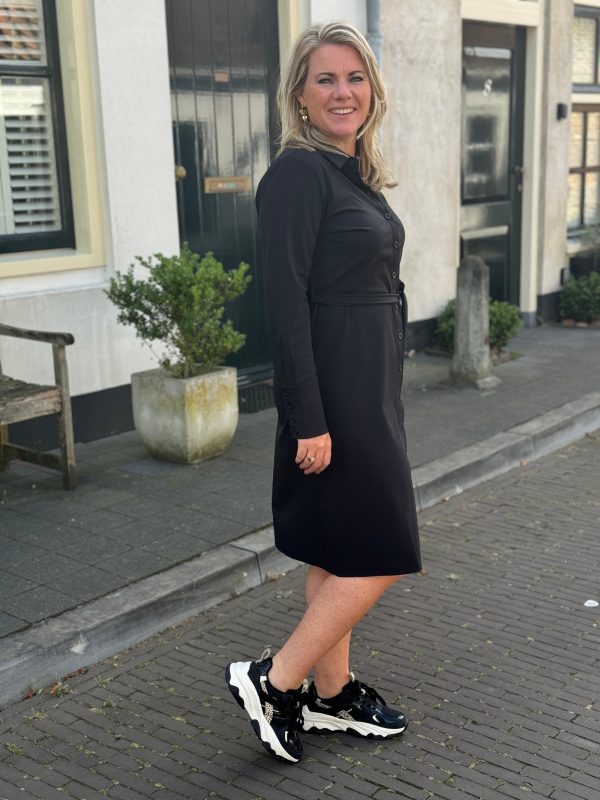 Travelstof jurk Demi black - Afbeelding 2