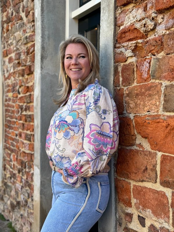 Blouse Quinty blauw - Afbeelding 4