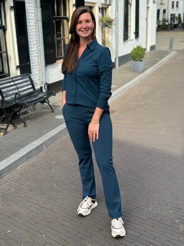 Broek Sanne shaded green travelstof - Afbeelding 6