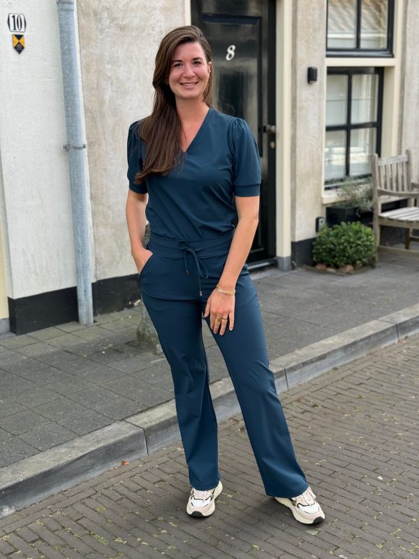 Travelstof broek Lotte shaded green