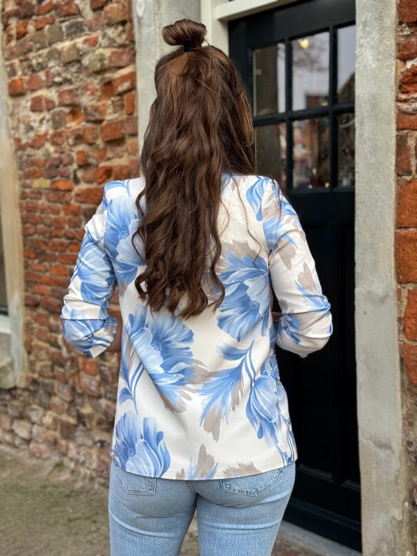 Blazer Cato off-white/blauw - Afbeelding 4