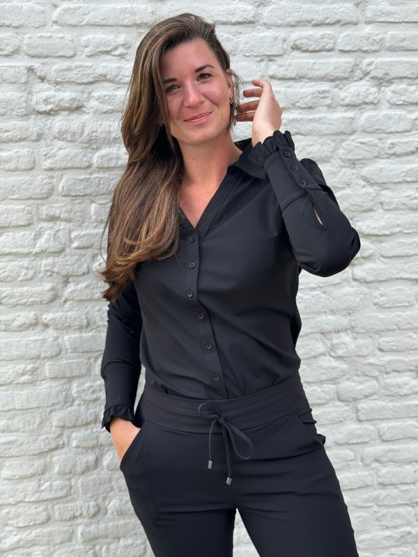 Travelstof blouse Celine black - Afbeelding 6