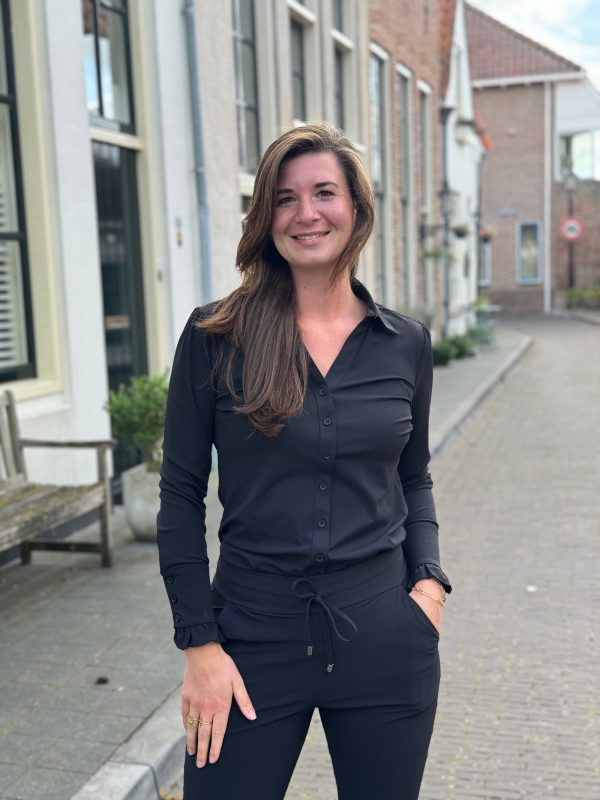 Travelstof blouse Celine black - Afbeelding 4