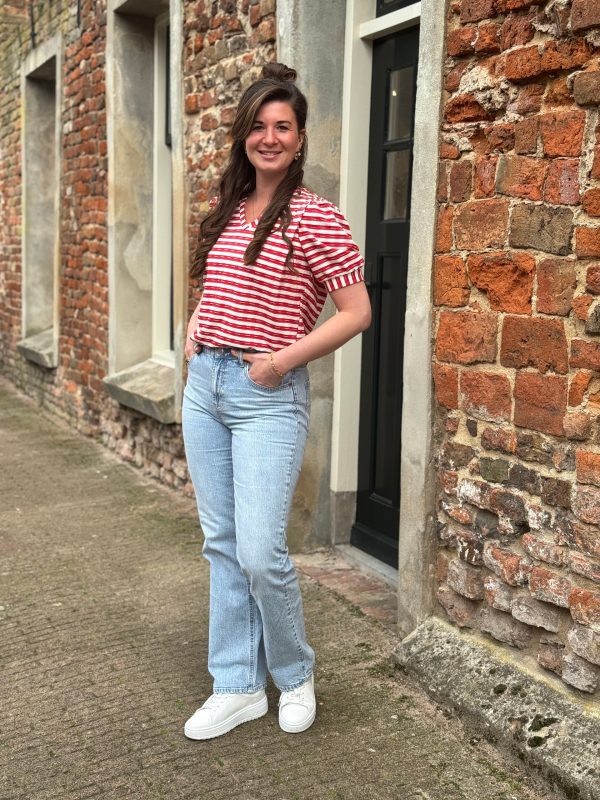 Shirtje Bo rood gestreept - Afbeelding 3