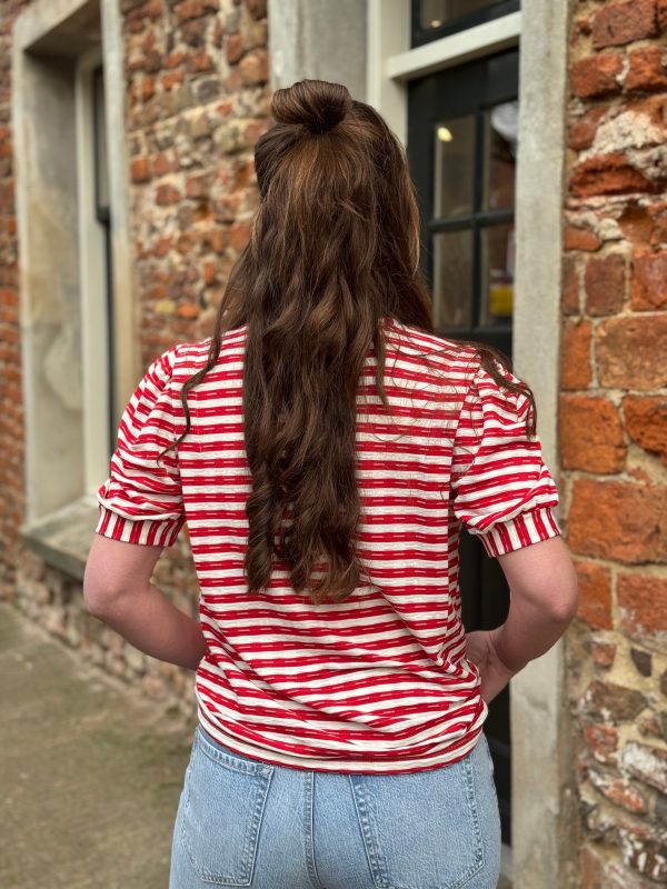 Shirtje Bo rood gestreept - Afbeelding 7